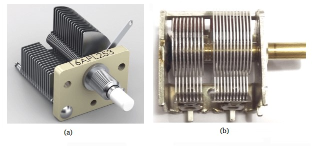 air single-connected variable capacitors (b) air double-connected variable capacitors