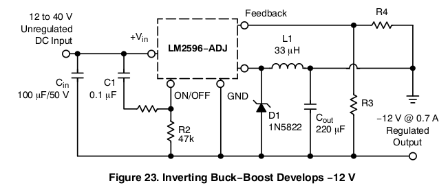 Lm2596 Typical Application Reference Design Dc To Dc Single