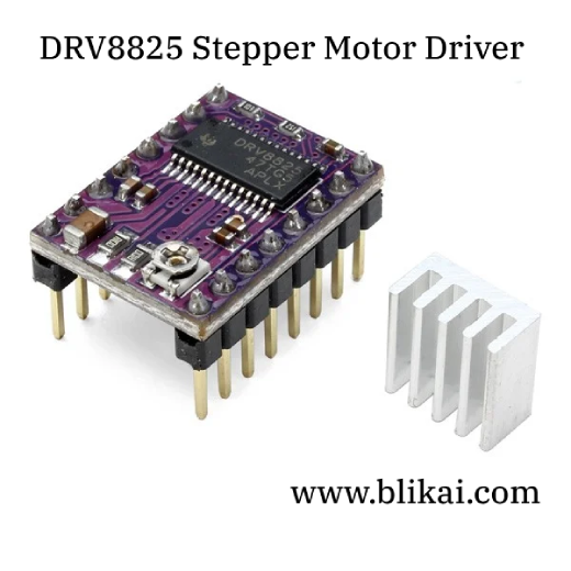The DRV8825 is a motor driver used in printers, scanners, and other automated hardware applications.