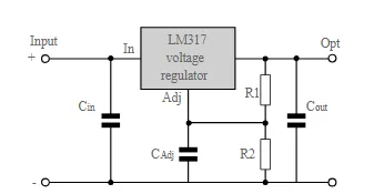  LM317 series voltage regulator circuit