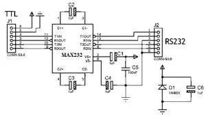 MAX232 IC Circuit Diagram